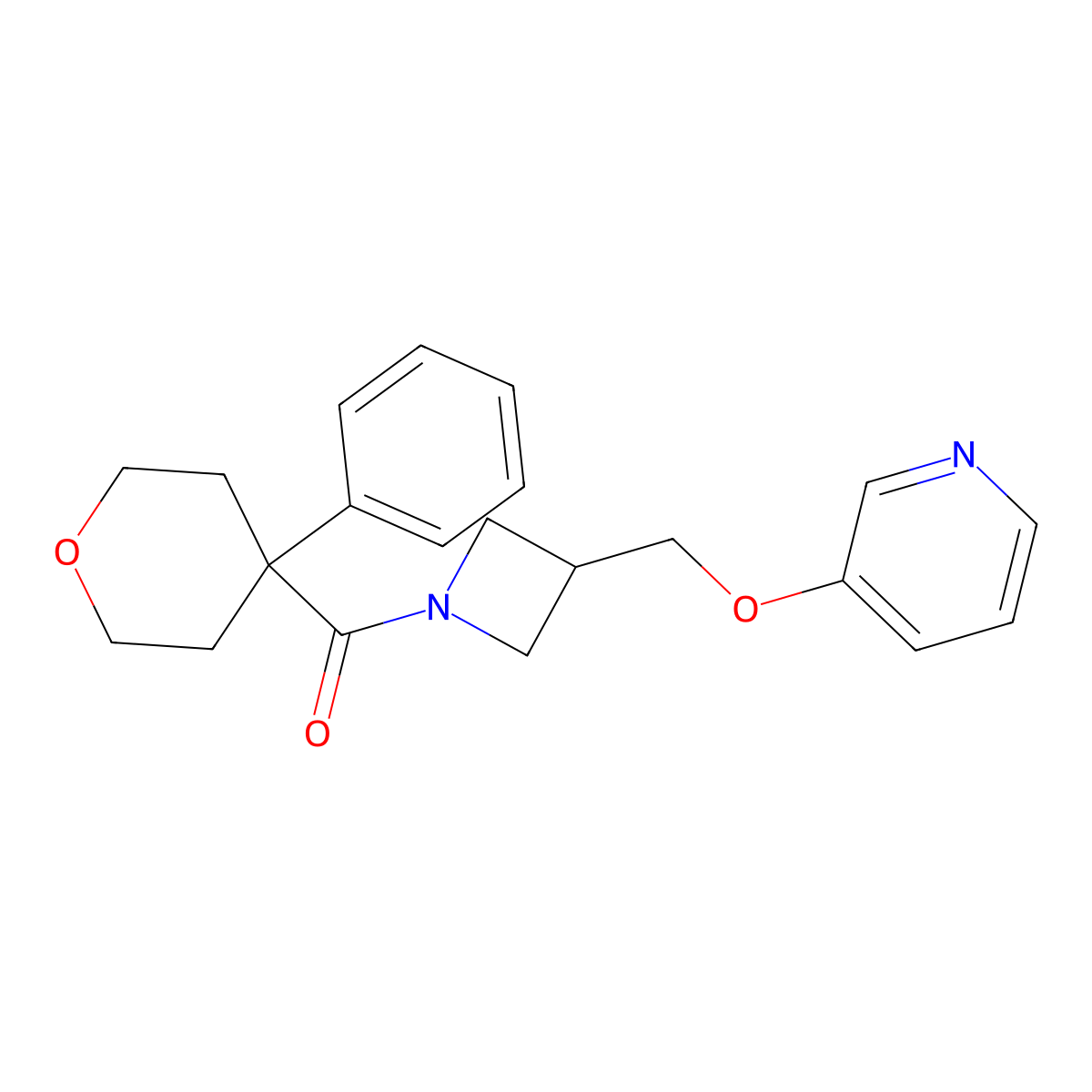 3-{[1-(4-Phenyloxane-4-carbonyl)azetidin-3-yl]methoxy}pyridine molecular structure, CAS 2380085-97-0