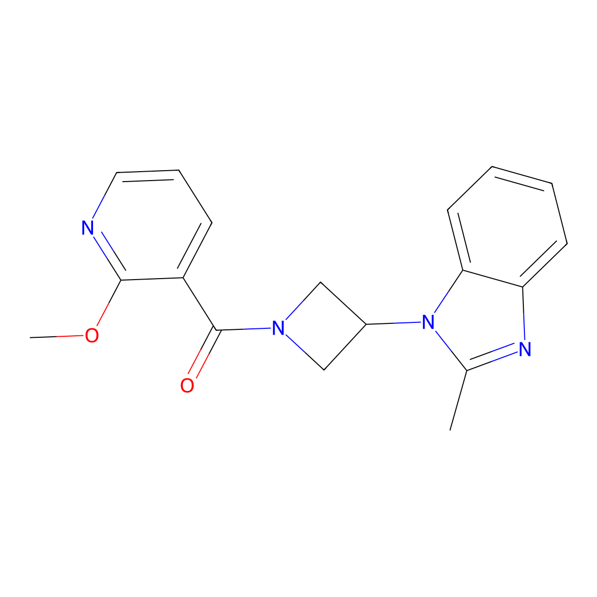 1-[1-(2-methoxypyridine-3-carbonyl)azetidin-3-yl]-2-methyl-1H-1,3-benzodiazole molecular structure, CAS 2380086-01-9