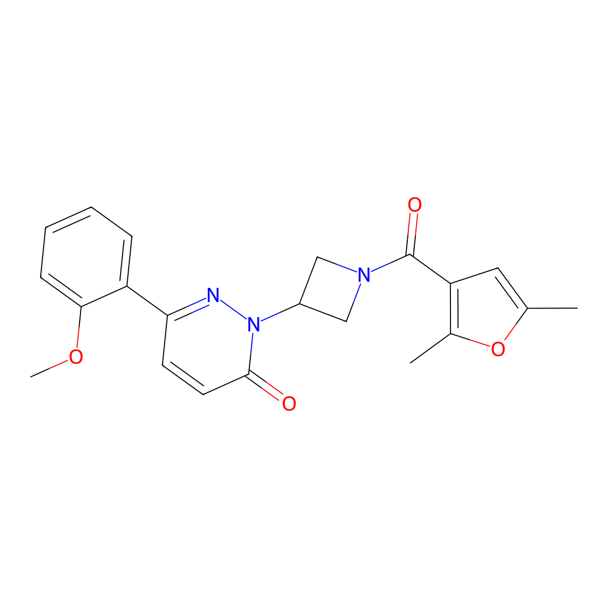 2-[1-(2,5-Dimethylfuran-3-carbonyl)azetidin-3-yl]-6-(2-methoxyphenyl)-2,3-dihydropyridazin-3-one molecular structure, CAS 2380086-03-1