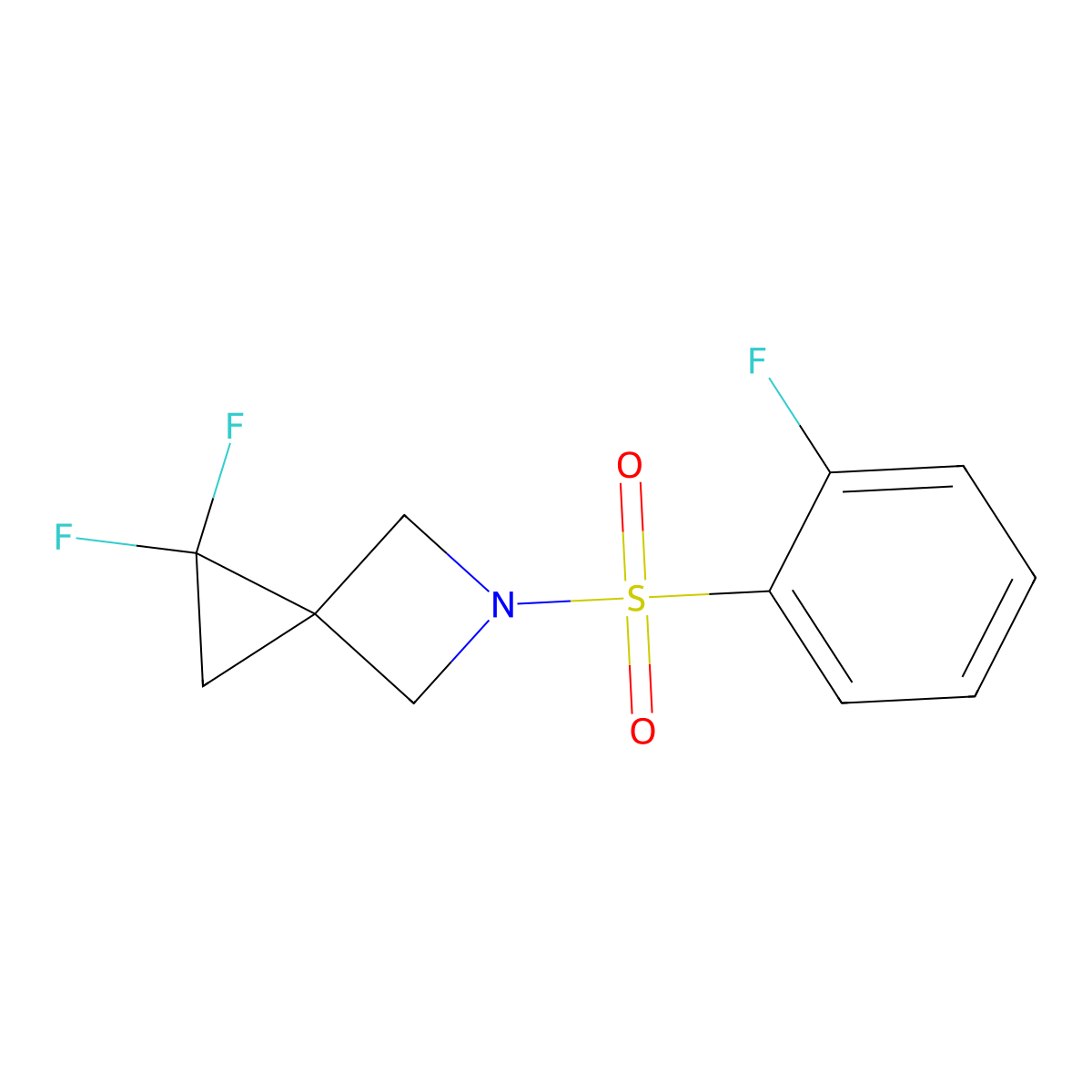 1,1-Difluoro-5-(2-fluorobenzenesulfonyl)-5-azaspiro[2.3]hexane molecular structure, CAS 2380086-08-6
