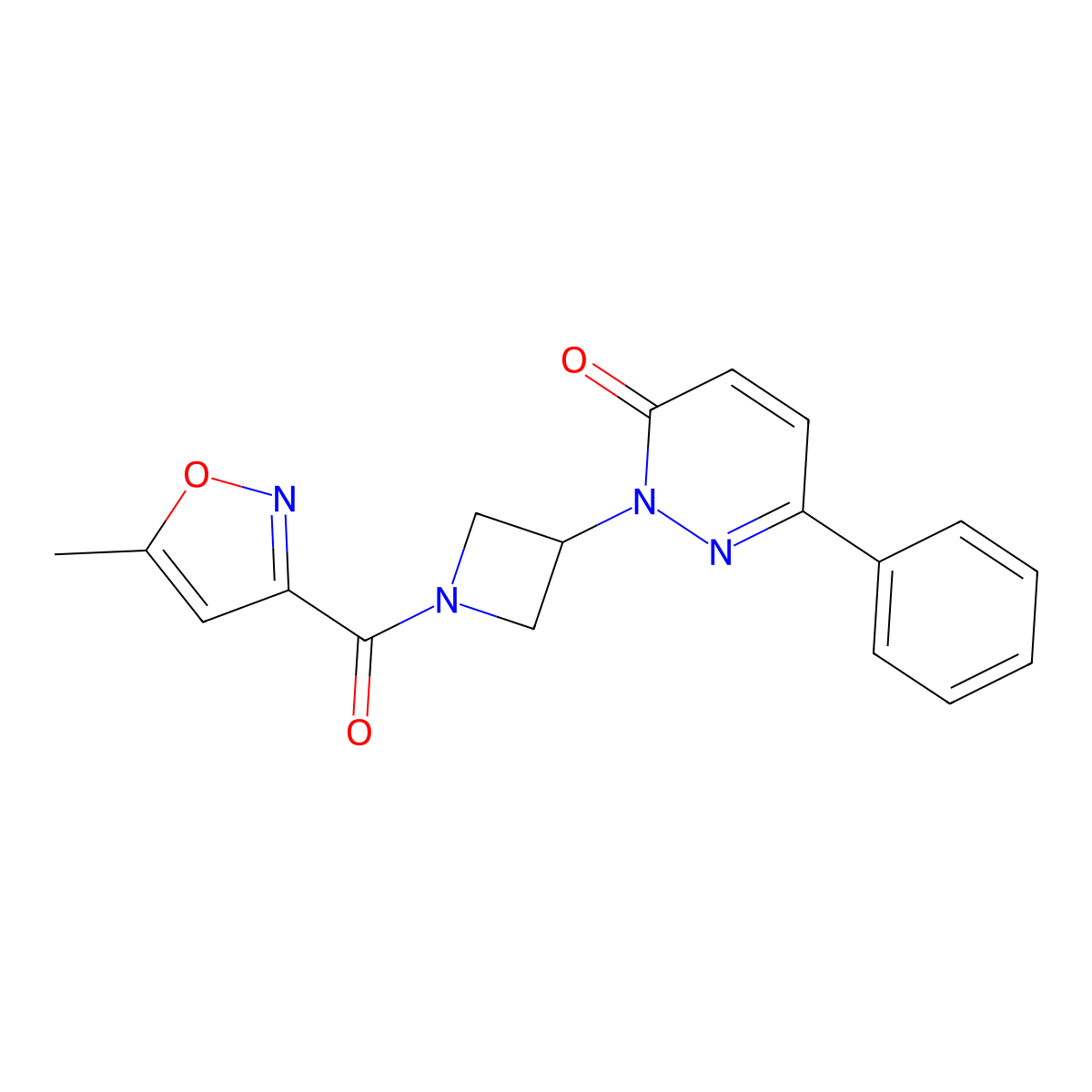 2-[1-(5-Methyl-1,2-oxazole-3-carbonyl)azetidin-3-yl]-6-phenyl-2,3-dihydropyridazin-3-one molecular structure, CAS 2380086-52-0