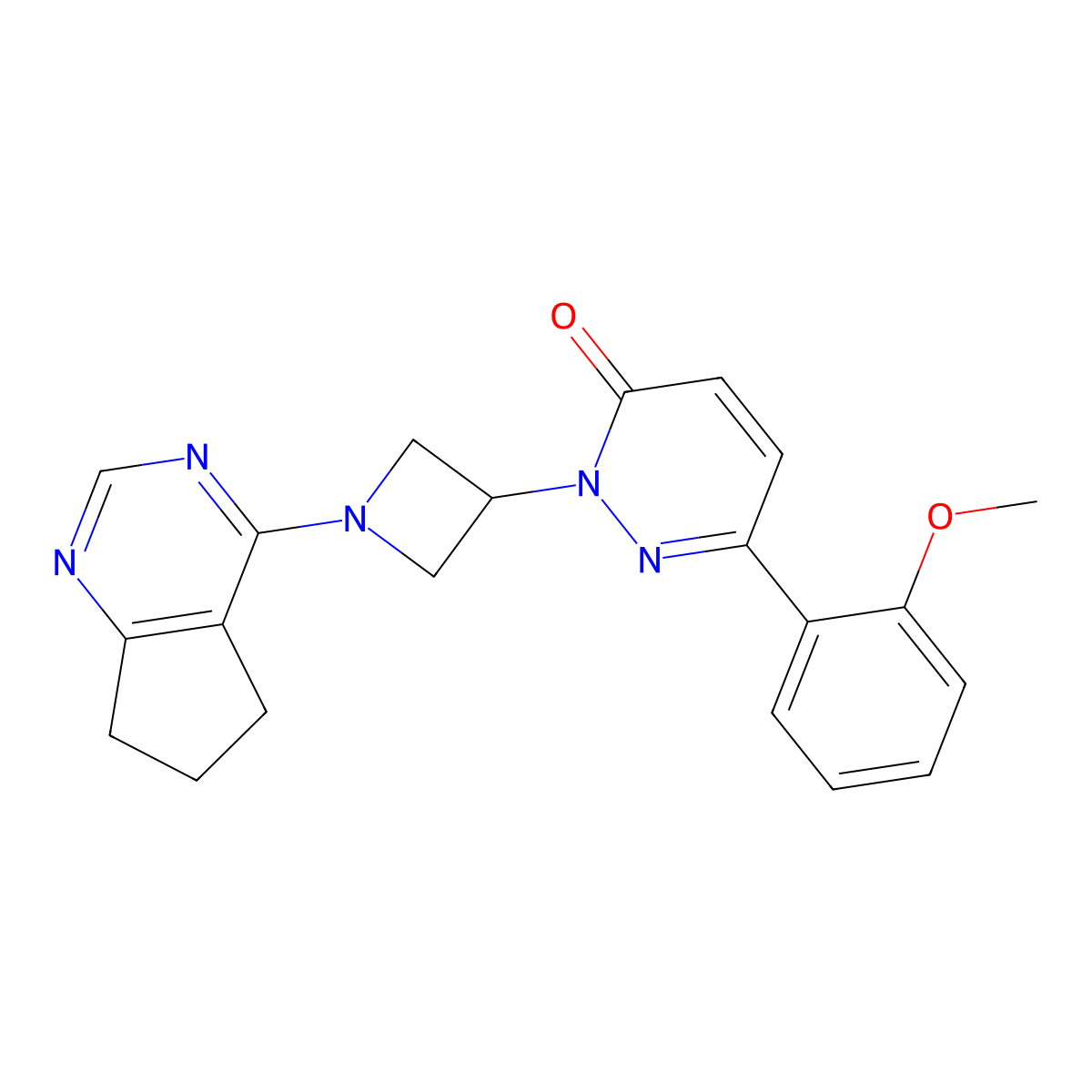 2-(1-{5H,6H,7H-cyclopenta[d]pyrimidin-4-yl}azetidin-3-yl)-6-(2-methoxyphenyl)-2,3-dihydropyridazin-3-one molecular structure, CAS 2380086-53-1