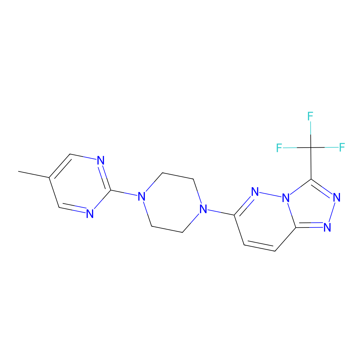 5-Methyl-2-{4-[3-(trifluoromethyl)-[1,2,4]triazolo[4,3-b]pyridazin-6-yl]piperazin-1-yl}pyrimidine molecular structure, CAS 2380086-55-3