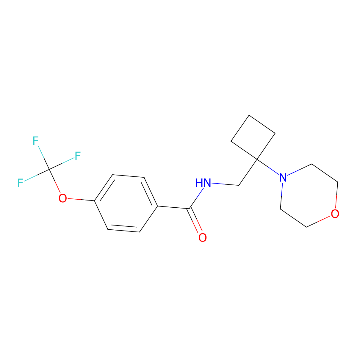 N-{[1-(morpholin-4-yl)cyclobutyl]methyl}-4-(trifluoromethoxy)benzamide molecular structure, CAS 2380086-57-5