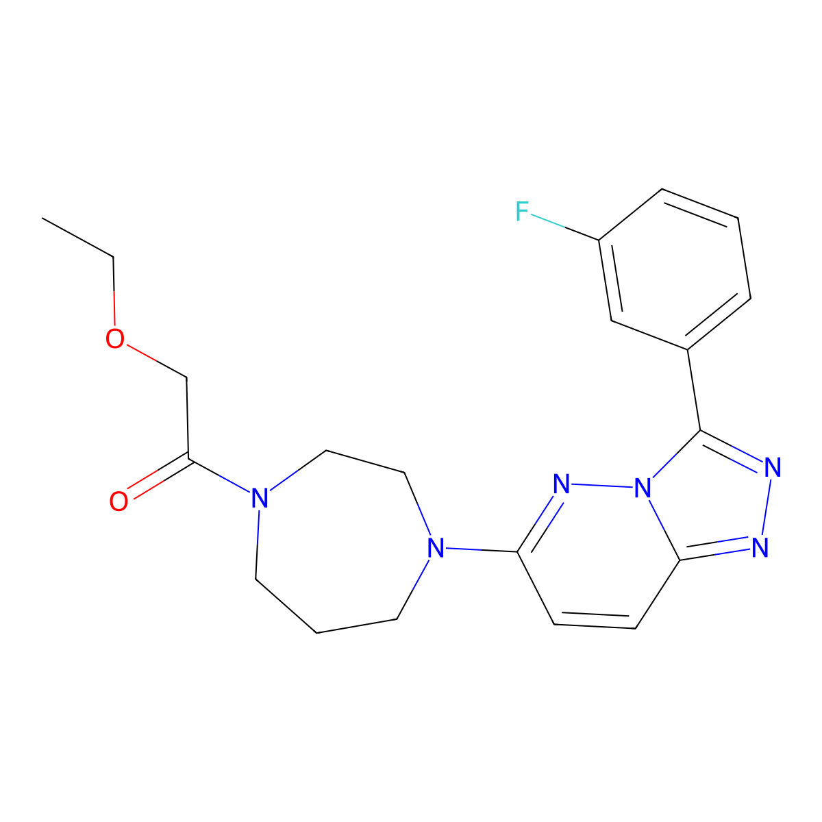 2-Ethoxy-1-{4-[3-(3-fluorophenyl)-[1,2,4]triazolo[4,3-b]pyridazin-6-yl]-1,4-diazepan-1-yl}ethan-1-one molecular structure, CAS 2380086-58-6