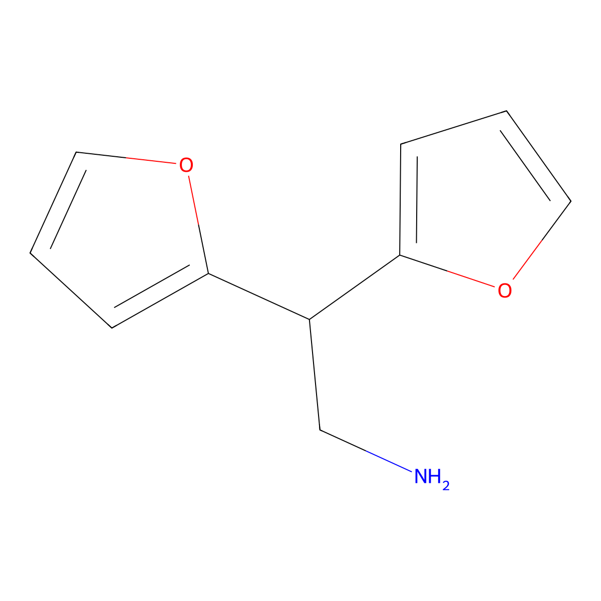2,2-Bis(furan-2-yl)ethan-1-amine molecular structure, CAS 2380086-59-7