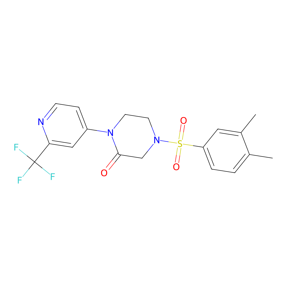 4-(3,4-Dimethylbenzenesulfonyl)-1-[2-(trifluoromethyl)pyridin-4-yl]piperazin-2-one molecular structure, CAS 2380086-61-1