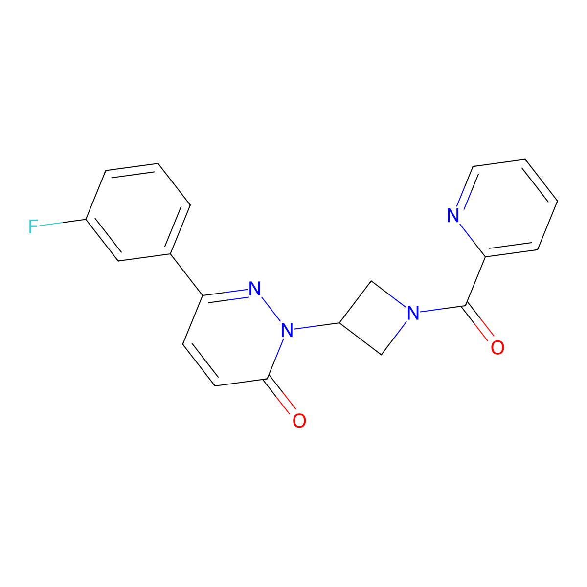 6-(3-Fluorophenyl)-2-[1-(pyridine-2-carbonyl)azetidin-3-yl]-2,3-dihydropyridazin-3-one molecular structure, CAS 2380086-70-2