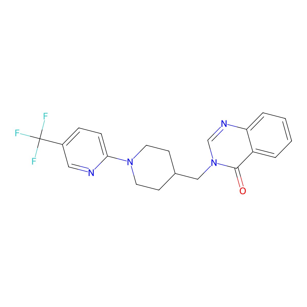 3-({1-[5-(Trifluoromethyl)pyridin-2-yl]piperidin-4-yl}methyl)-3,4-dihydroquinazolin-4-one molecular structure, CAS 2380086-71-3