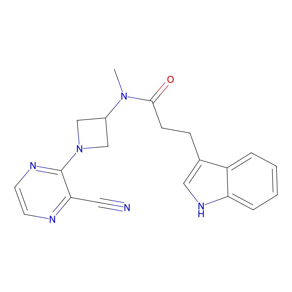 N-[1-(3-Cyanopyrazin-2-yl)azetidin-3-yl]-3-(1H-indol-3-yl)-N-methylpropanamide molecular structure, CAS 2380086-86-0