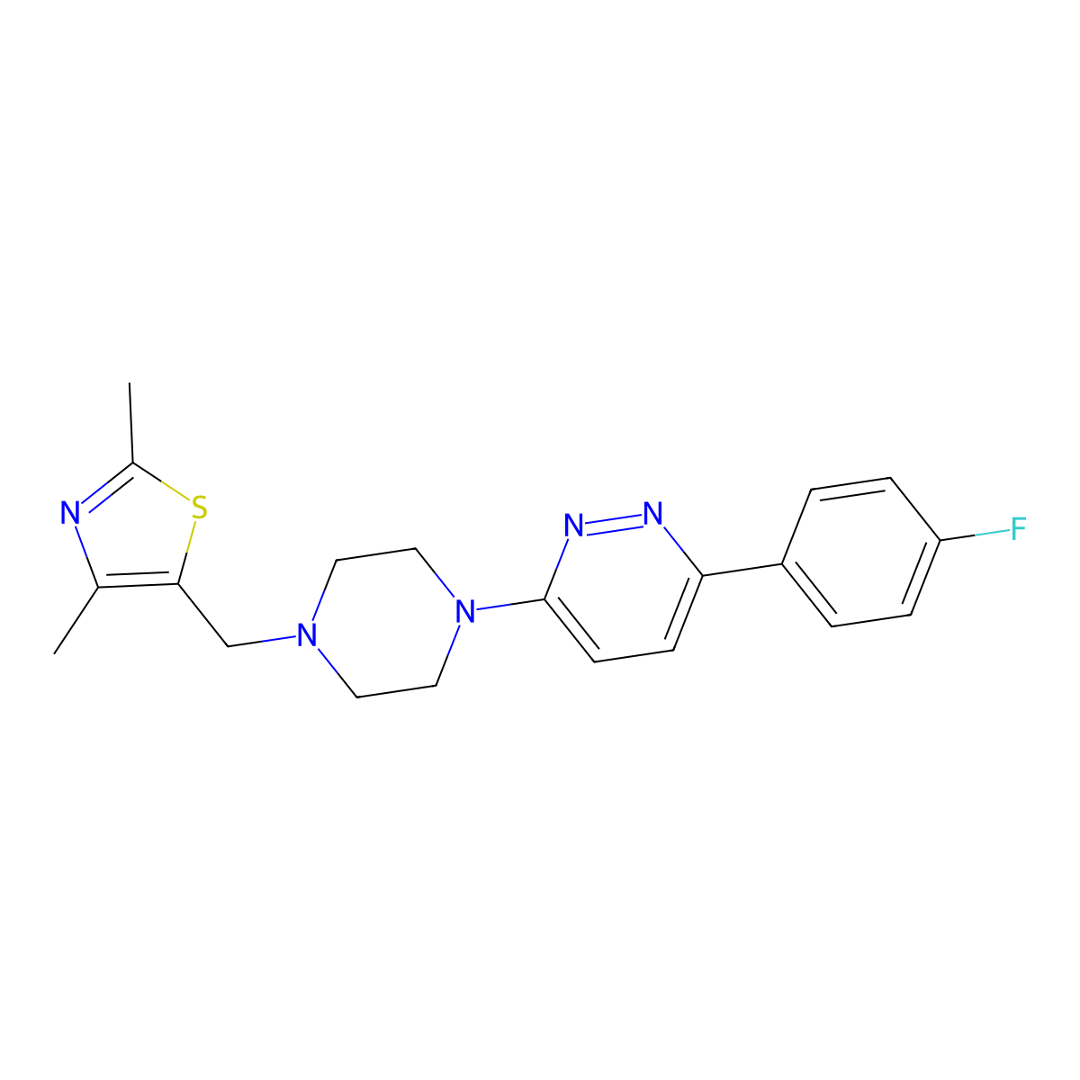 3-{4-[(2,4-Dimethyl-1,3-thiazol-5-yl)methyl]piperazin-1-yl}-6-(4-fluorophenyl)pyridazine molecular structure, CAS 2380086-87-1