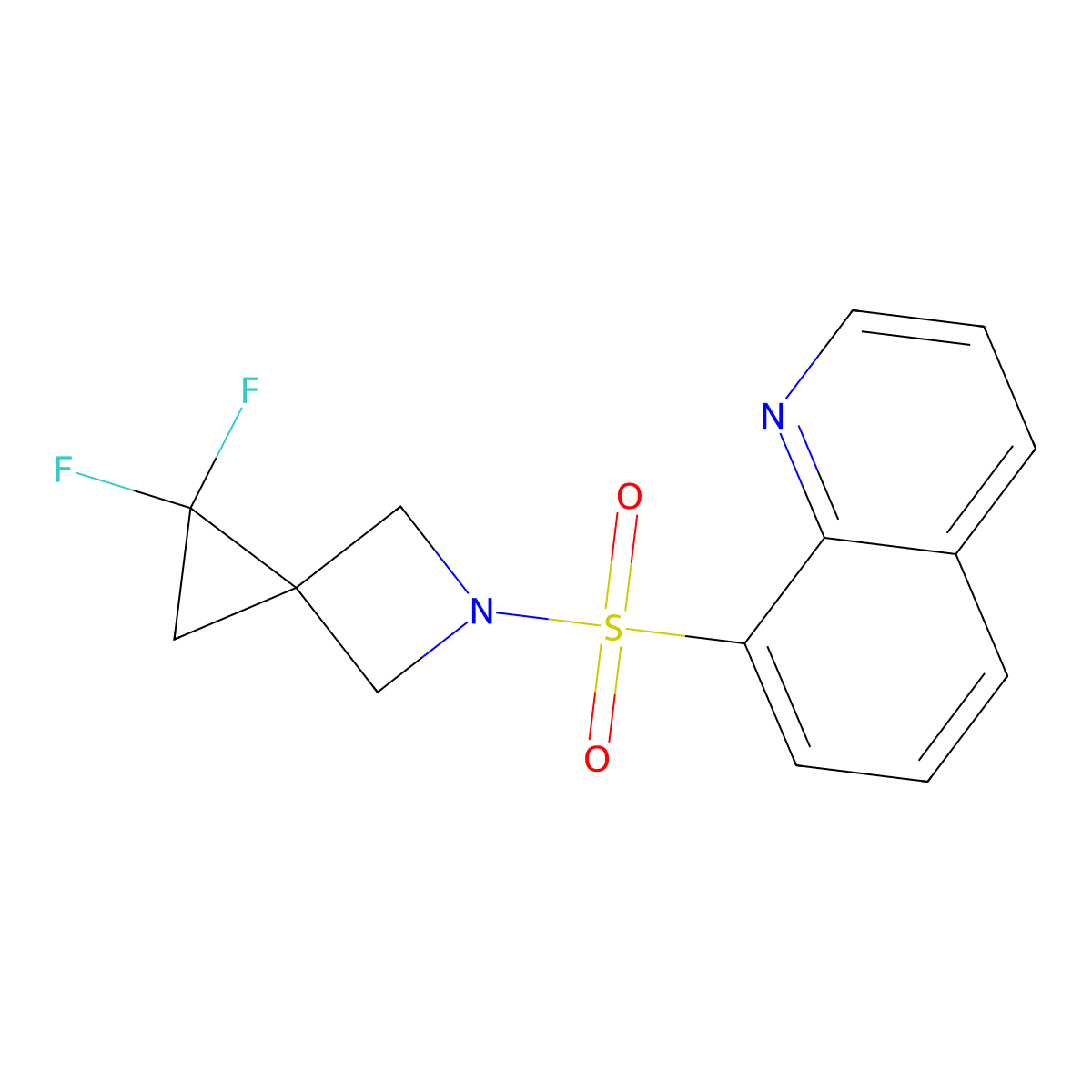 8-({1,1-Difluoro-5-azaspiro[2.3]hexan-5-yl}sulfonyl)quinoline molecular structure, CAS 2380086-92-8