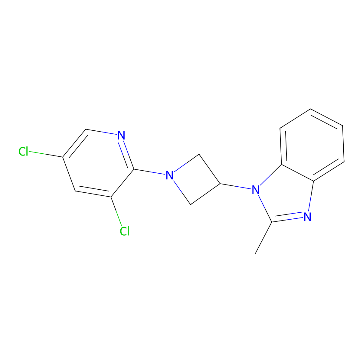 1-[1-(3,5-dichloropyridin-2-yl)azetidin-3-yl]-2-methyl-1H-1,3-benzodiazole molecular structure, CAS 2380086-98-4
