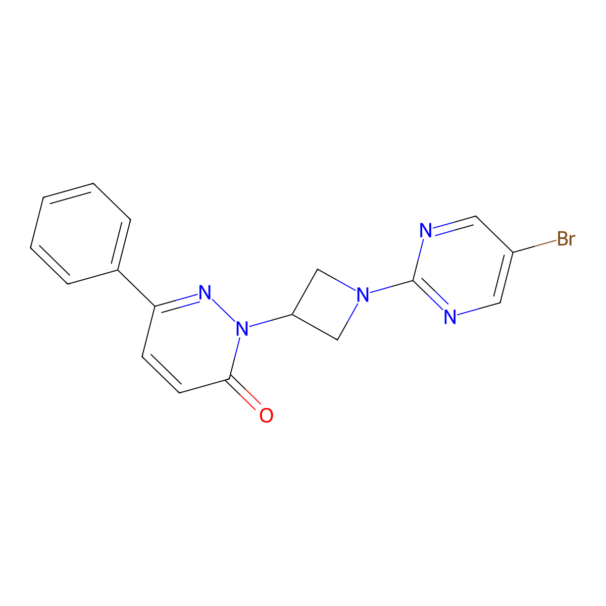 2-[1-(5-Bromopyrimidin-2-yl)azetidin-3-yl]-6-phenyl-2,3-dihydropyridazin-3-one molecular structure, CAS 2380087-03-4