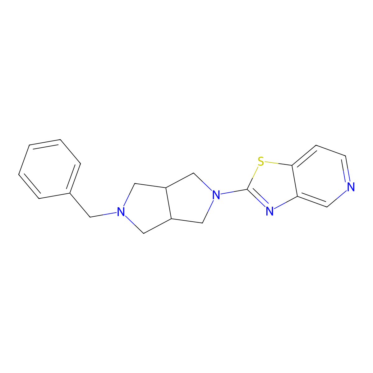 2-Benzyl-5-{[1,3]thiazolo[4,5-c]pyridin-2-yl}-octahydropyrrolo[3,4-c]pyrrole molecular structure, CAS 2380087-07-8
