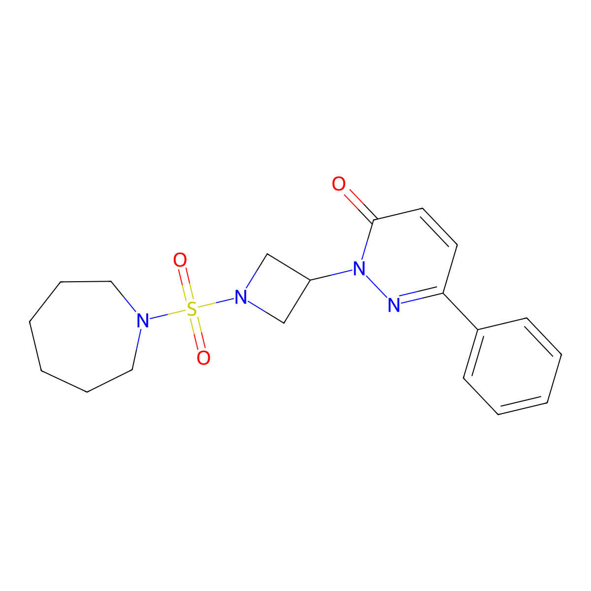 2-[1-(Azepane-1-sulfonyl)azetidin-3-yl]-6-phenyl-2,3-dihydropyridazin-3-one molecular structure, CAS 2380087-11-4