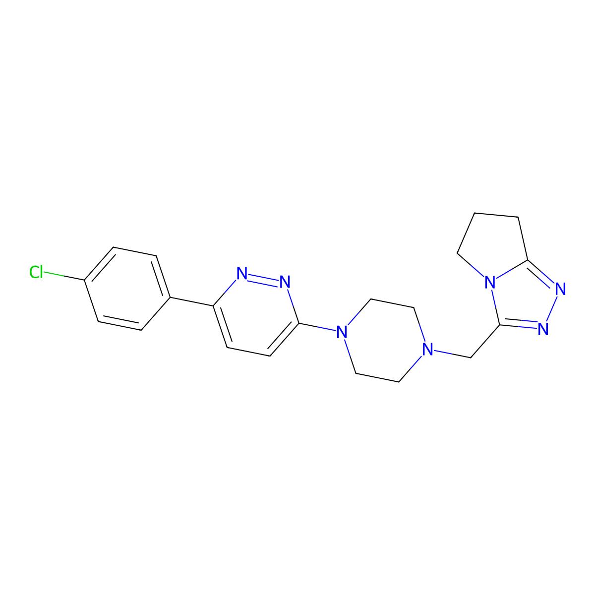 3-(4-chlorophenyl)-6-[4-({5H,6H,7H-pyrrolo[2,1-c][1,2,4]triazol-3-yl}methyl)piperazin-1-yl]pyridazine molecular structure, CAS 2380087-16-9