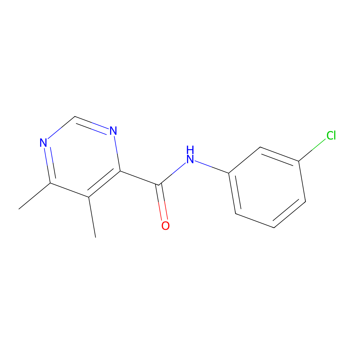 N-(3-Chlorophenyl)-5,6-dimethylpyrimidine-4-carboxamide molecular structure, CAS 2380087-28-3