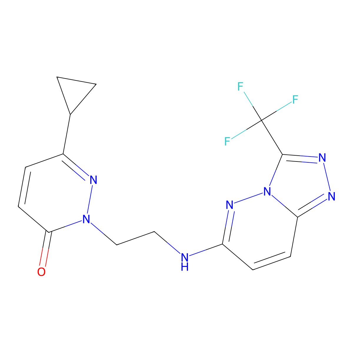 6-Cyclopropyl-2-(2-{[3-(trifluoromethyl)-[1,2,4]triazolo[4,3-b]pyridazin-6-yl]amino}ethyl)-2,3-dihydropyridazin-3-one molecular structure, CAS 2380087-33-0