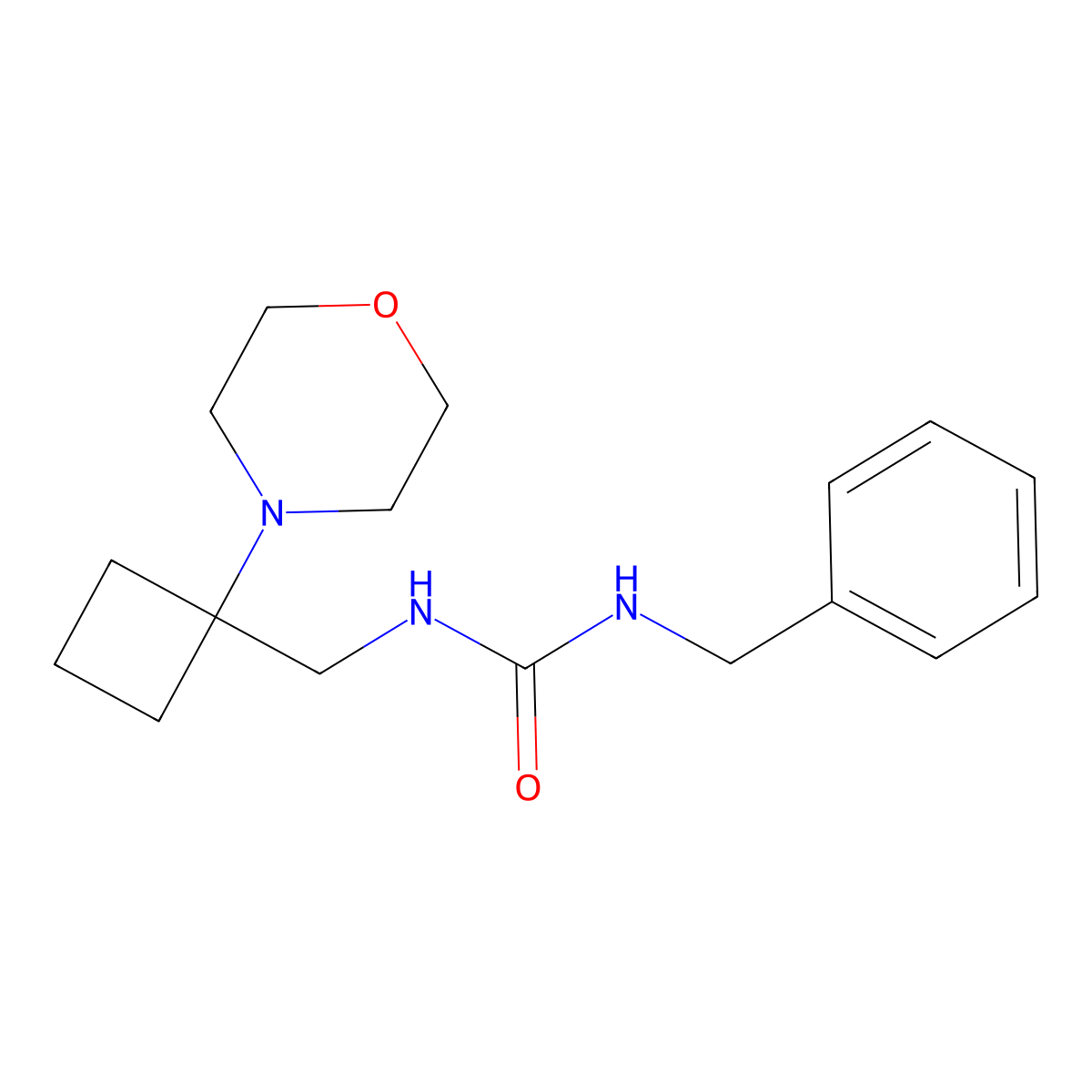 1-Benzyl-3-{[1-(morpholin-4-yl)cyclobutyl]methyl}urea molecular structure, CAS 2380087-50-1