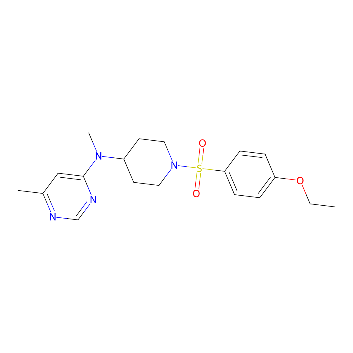 N-[1-(4-ethoxybenzenesulfonyl)piperidin-4-yl]-N,6-dimethylpyrimidin-4-amine molecular structure, CAS 2380087-52-3