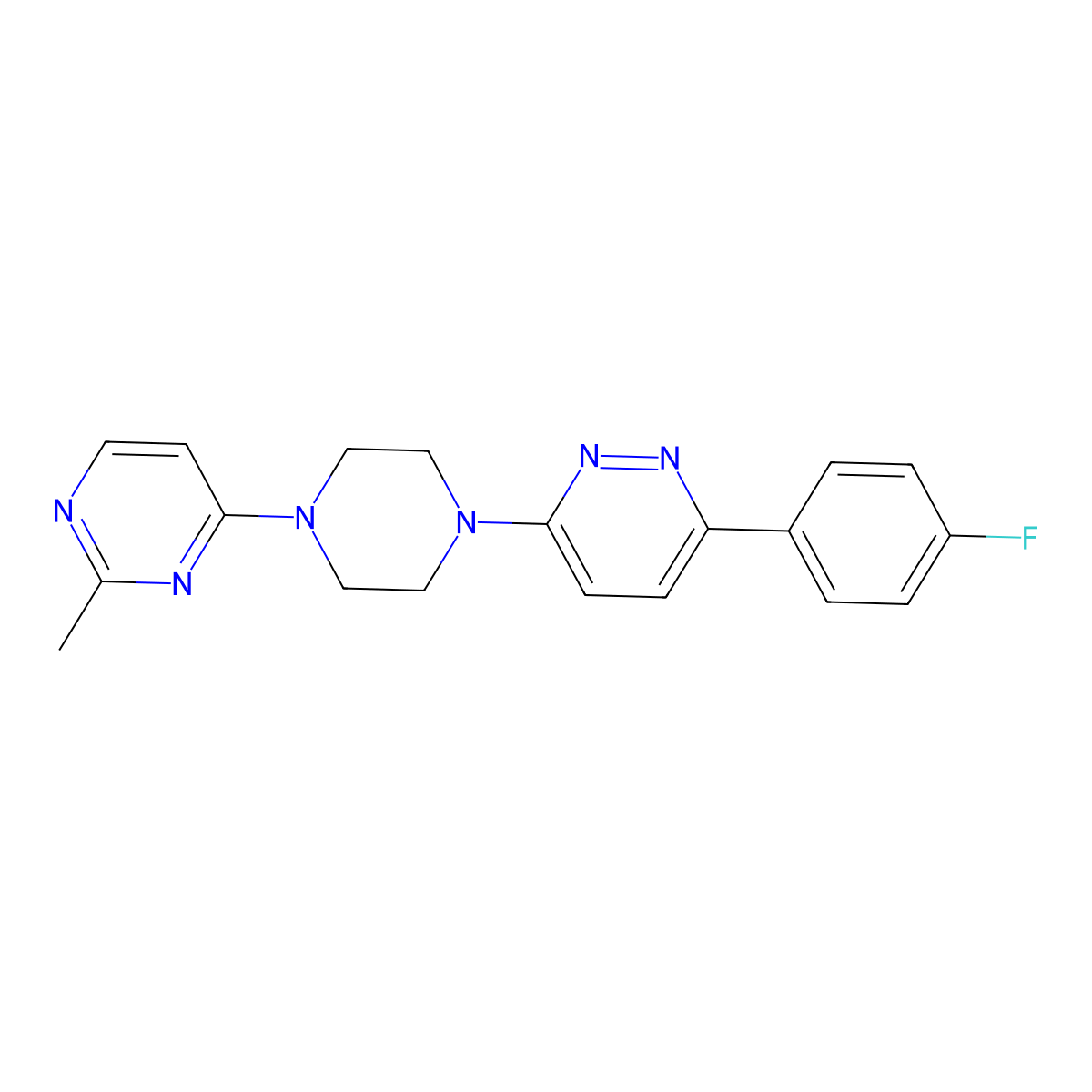 3-(4-Fluorophenyl)-6-[4-(2-methylpyrimidin-4-yl)piperazin-1-yl]pyridazine molecular structure, CAS 2380087-53-4
