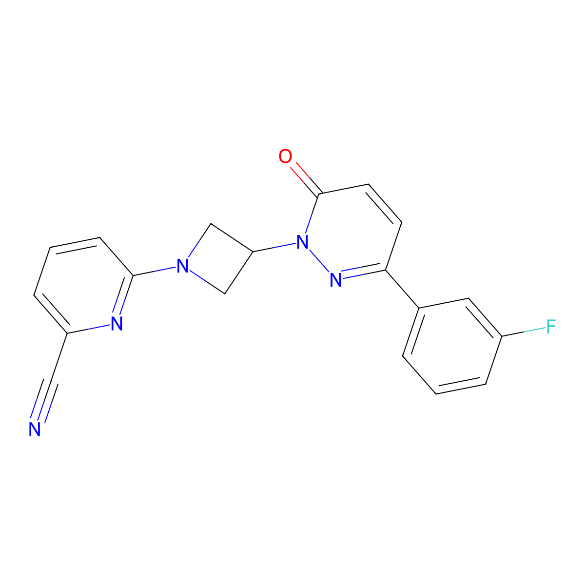 6-{3-[3-(3-Fluorophenyl)-6-oxo-1,6-dihydropyridazin-1-yl]azetidin-1-yl}pyridine-2-carbonitrile molecular structure, CAS 2380087-59-0