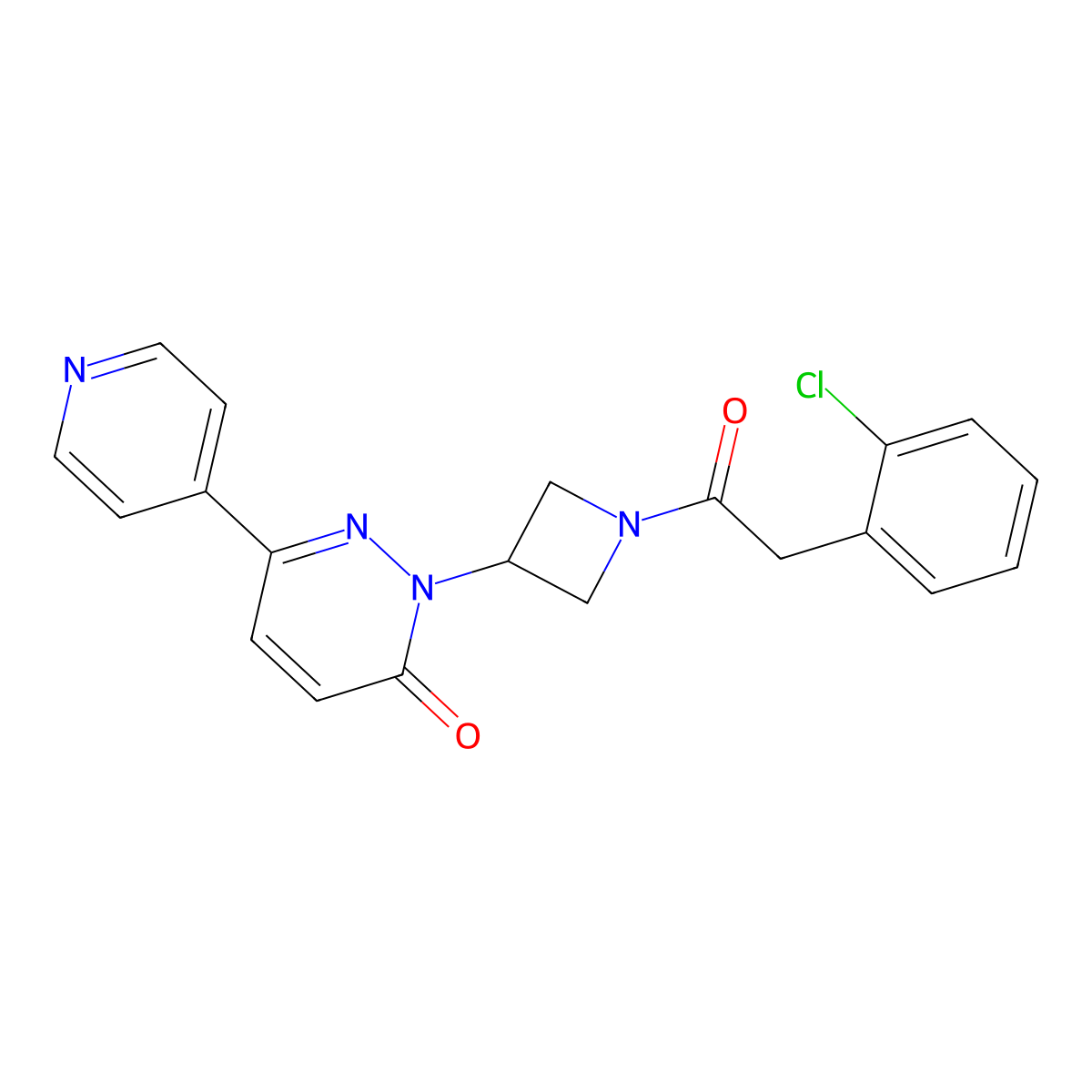 2-{1-[2-(2-Chlorophenyl)acetyl]azetidin-3-yl}-6-(pyridin-4-yl)-2,3-dihydropyridazin-3-one molecular structure, CAS 2380087-67-0