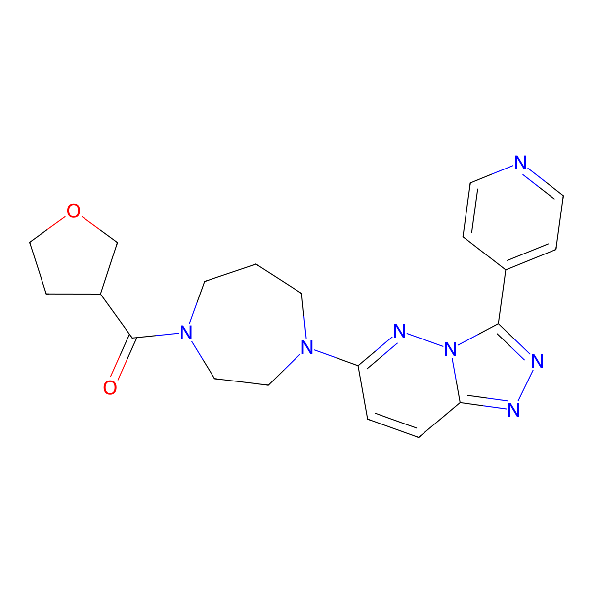 1-(Oxolane-3-carbonyl)-4-[3-(pyridin-4-yl)-[1,2,4]triazolo[4,3-b]pyridazin-6-yl]-1,4-diazepane molecular structure, CAS 2380087-79-4