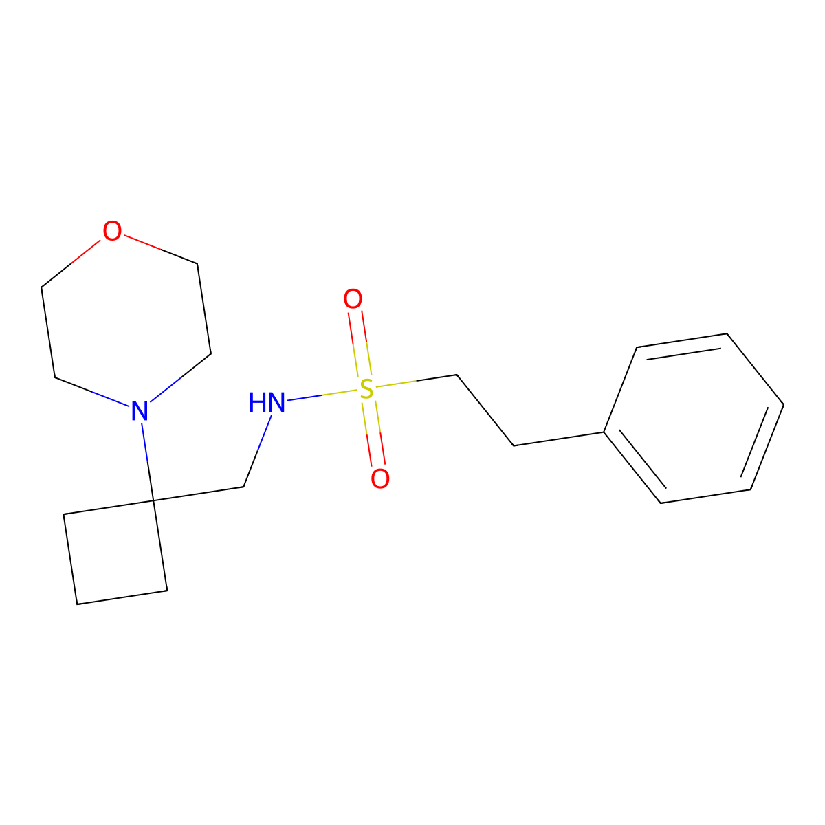 N-{[1-(morpholin-4-yl)cyclobutyl]methyl}-2-phenylethane-1-sulfonamide molecular structure, CAS 2380087-80-7