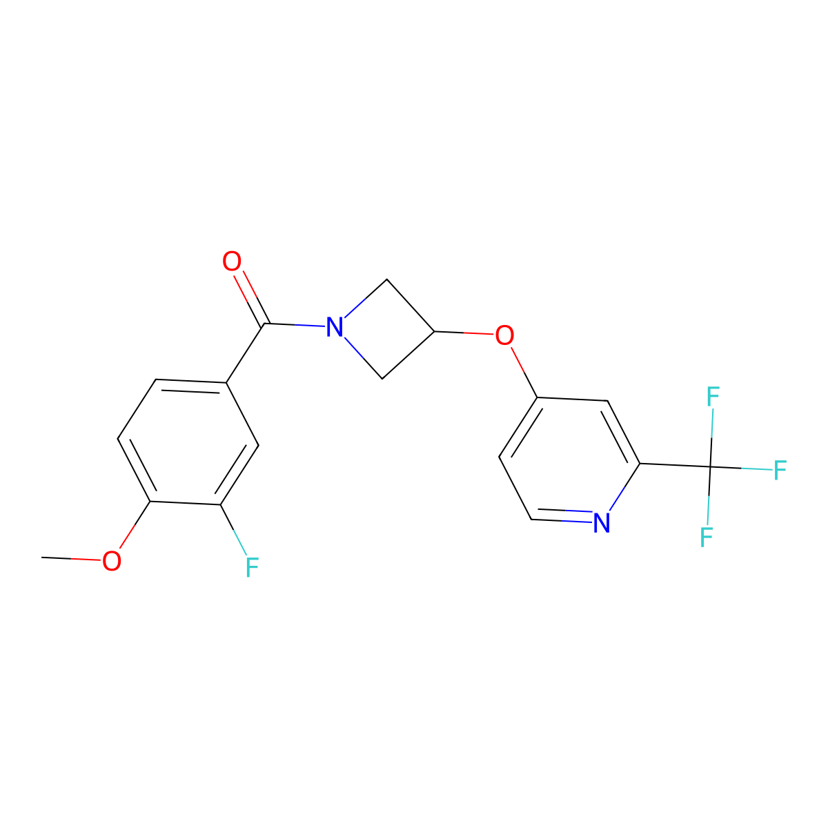 4-{[1-(3-Fluoro-4-methoxybenzoyl)azetidin-3-yl]oxy}-2-(trifluoromethyl)pyridine molecular structure, CAS 2380087-83-0