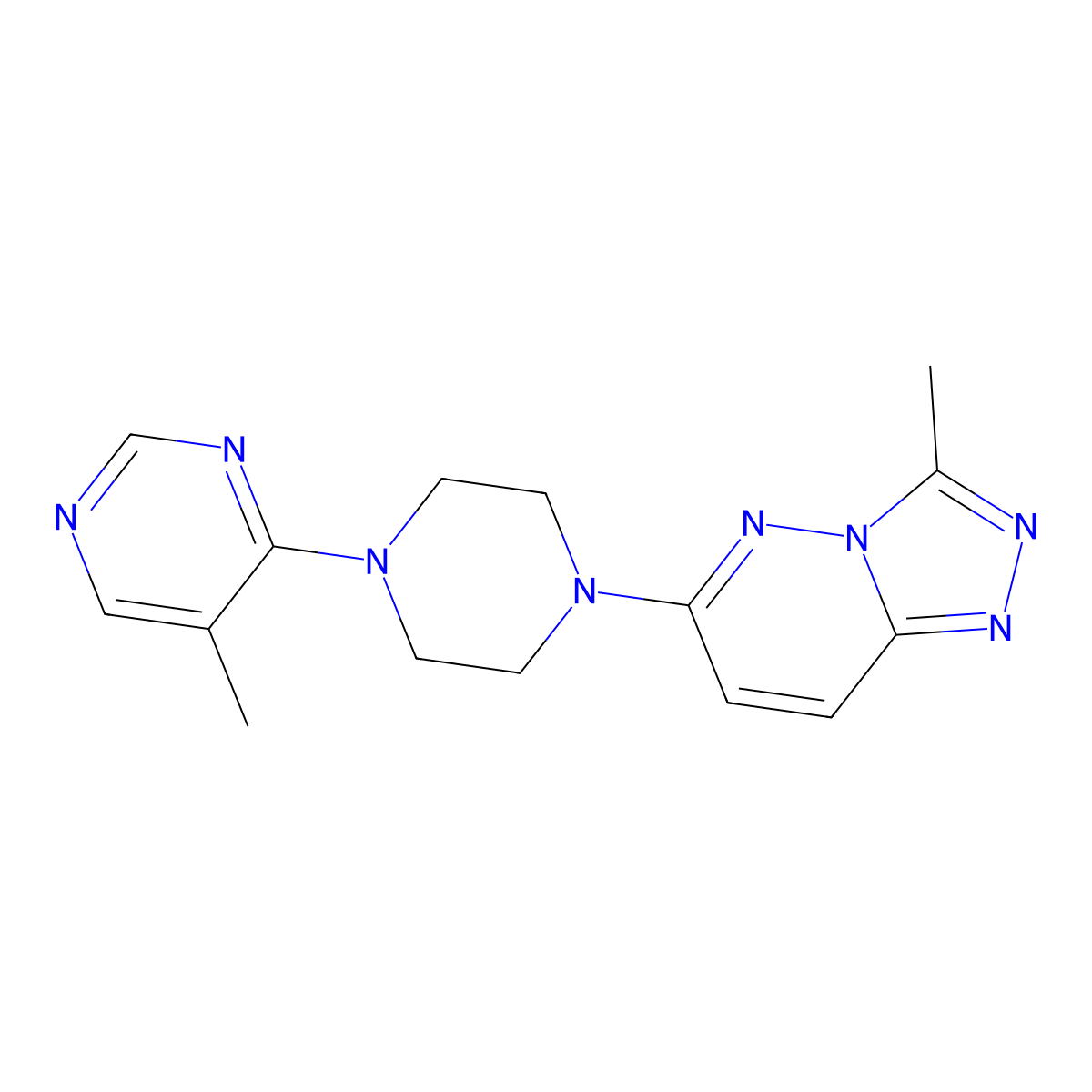 5-Methyl-4-(4-{3-methyl-[1,2,4]triazolo[4,3-b]pyridazin-6-yl}piperazin-1-yl)pyrimidine molecular structure, CAS 2380087-91-0