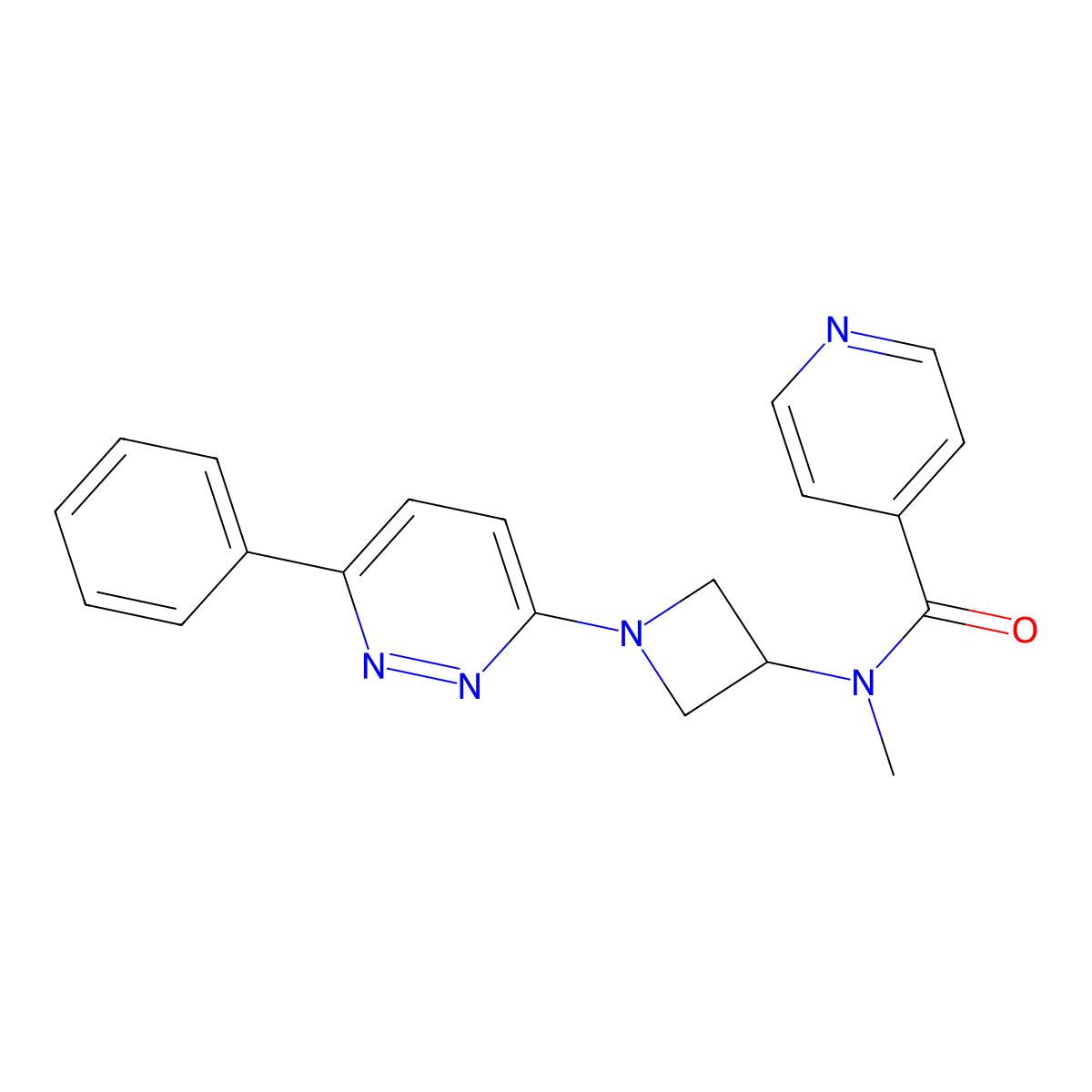 N-Methyl-N-[1-(6-phenylpyridazin-3-yl)azetidin-3-yl]pyridine-4-carboxamide molecular structure, CAS 2380087-92-1