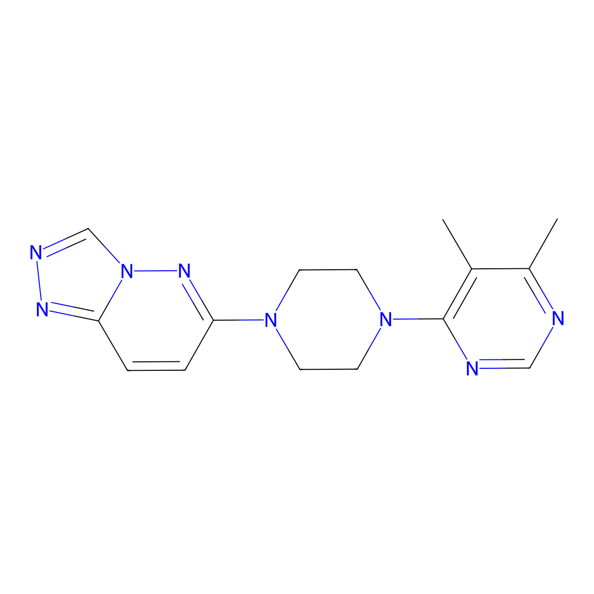 4,5-Dimethyl-6-(4-{[1,2,4]triazolo[4,3-b]pyridazin-6-yl}piperazin-1-yl)pyrimidine molecular structure, CAS 2380087-93-2