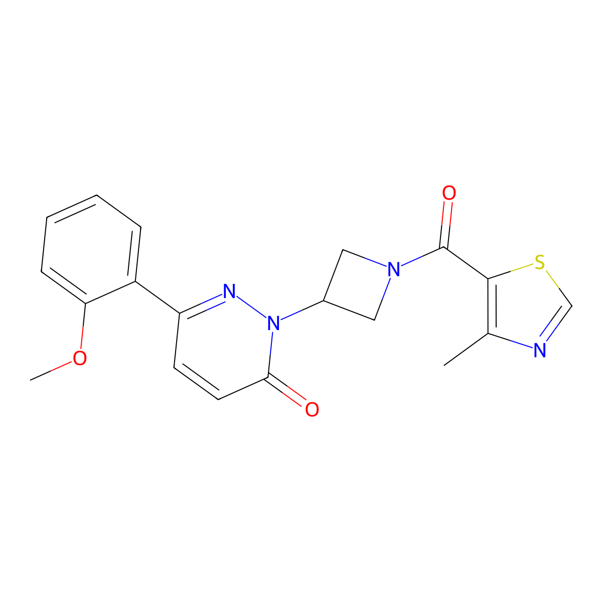 6-(2-Methoxyphenyl)-2-[1-(4-methyl-1,3-thiazole-5-carbonyl)azetidin-3-yl]-2,3-dihydropyridazin-3-one molecular structure, CAS 2380087-96-5