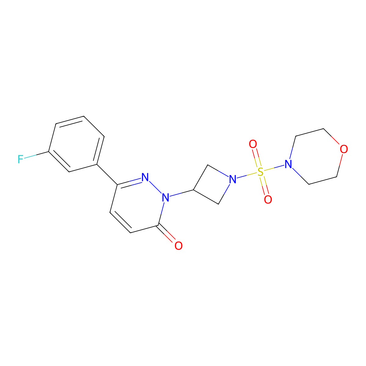 6-(3-Fluorophenyl)-2-[1-(morpholine-4-sulfonyl)azetidin-3-yl]-2,3-dihydropyridazin-3-one molecular structure, CAS 2380087-98-7