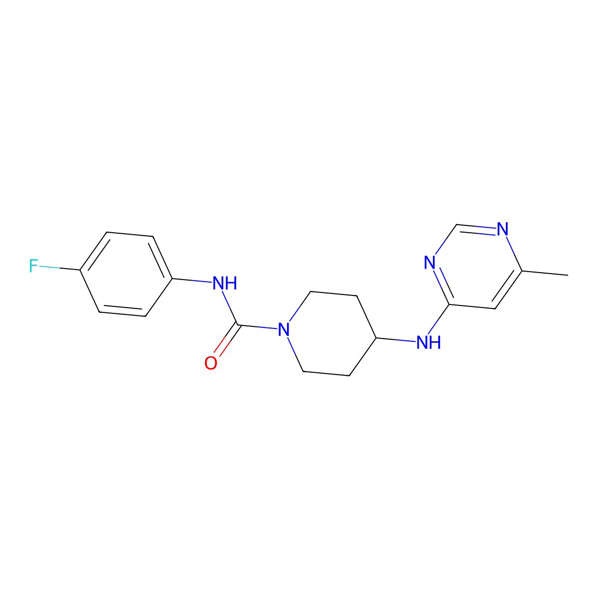 N-(4-Fluorophenyl)-4-[(6-methylpyrimidin-4-yl)amino]piperidine-1-carboxamide molecular structure, CAS 2380087-99-8