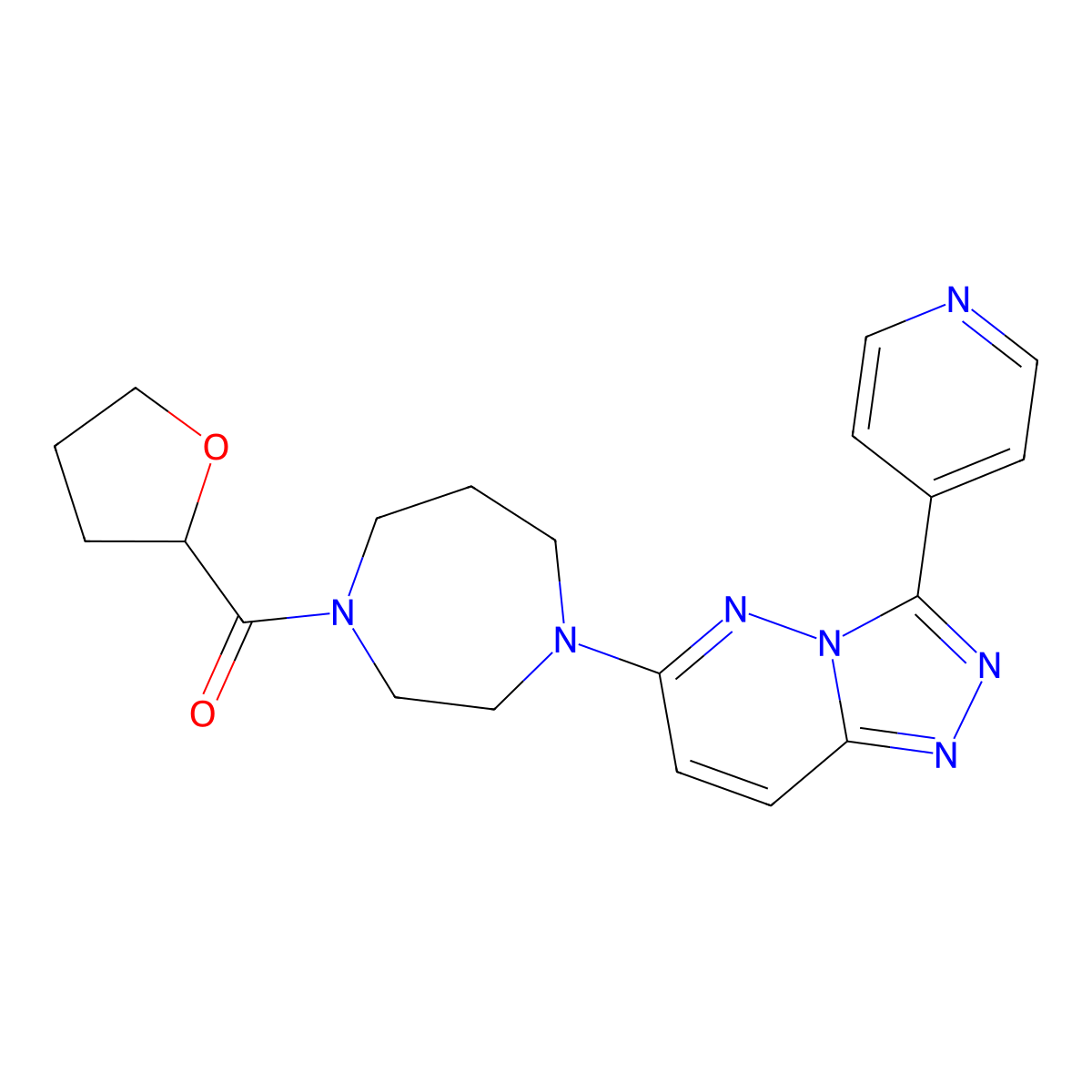 1-(Oxolane-2-carbonyl)-4-[3-(pyridin-4-yl)-[1,2,4]triazolo[4,3-b]pyridazin-6-yl]-1,4-diazepane molecular structure, CAS 2380088-06-0