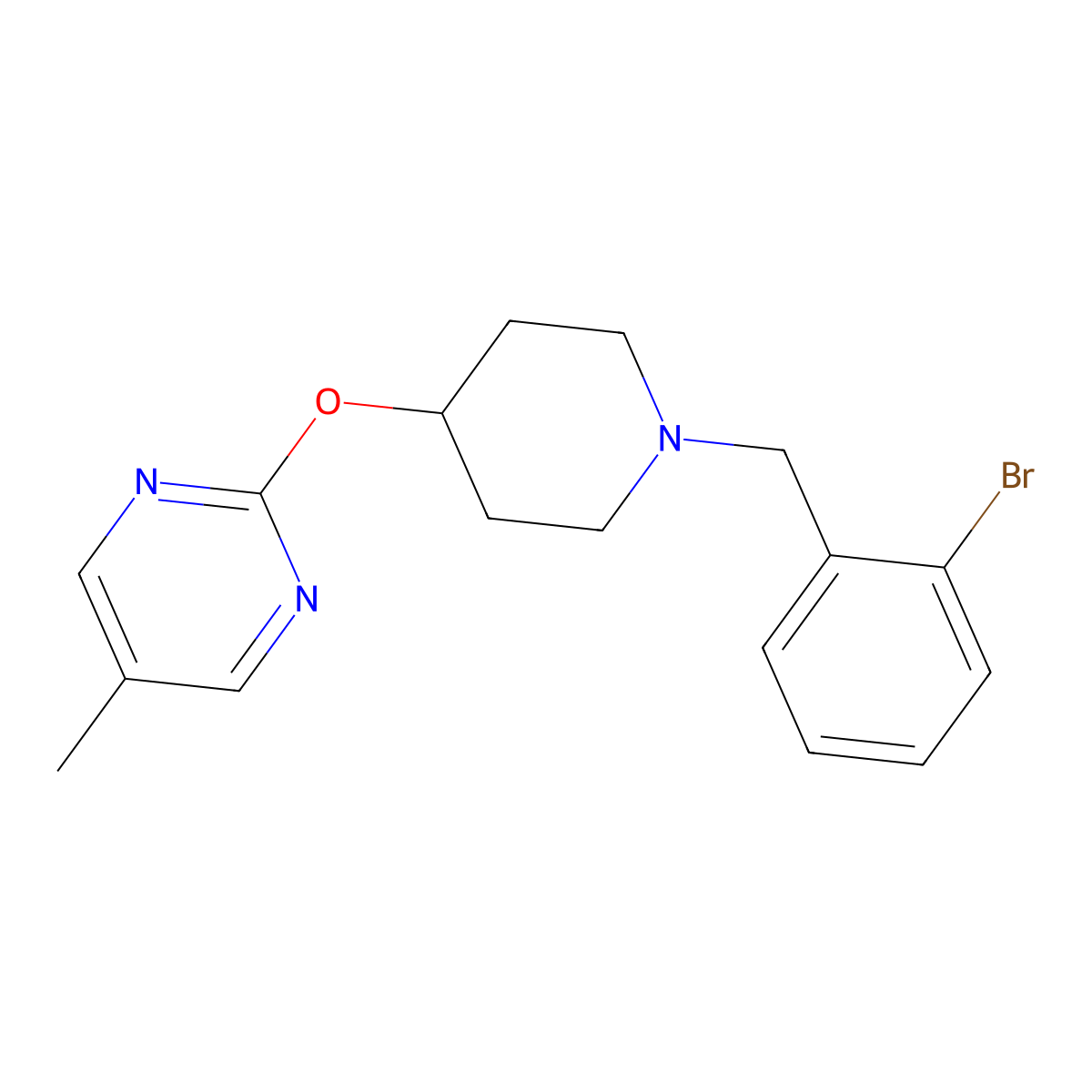 2-({1-[(2-Bromophenyl)methyl]piperidin-4-yl}oxy)-5-methylpyrimidine molecular structure, CAS 2380088-16-2