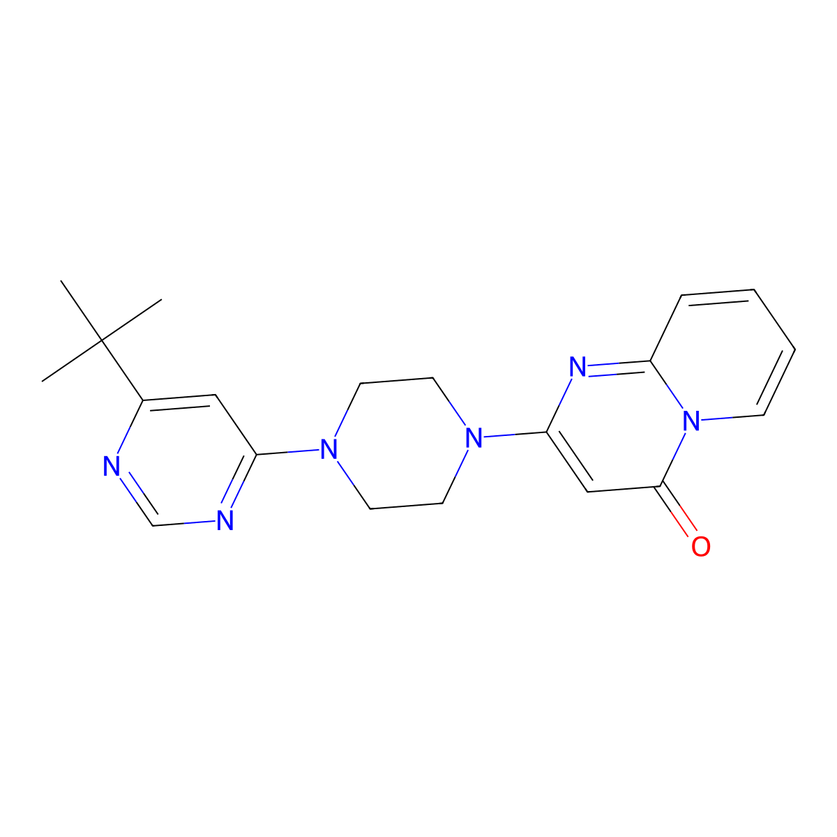 2-[4-(6-tert-butylpyrimidin-4-yl)piperazin-1-yl]-4H-pyrido[1,2-a]pyrimidin-4-one molecular structure, CAS 2380088-22-0
