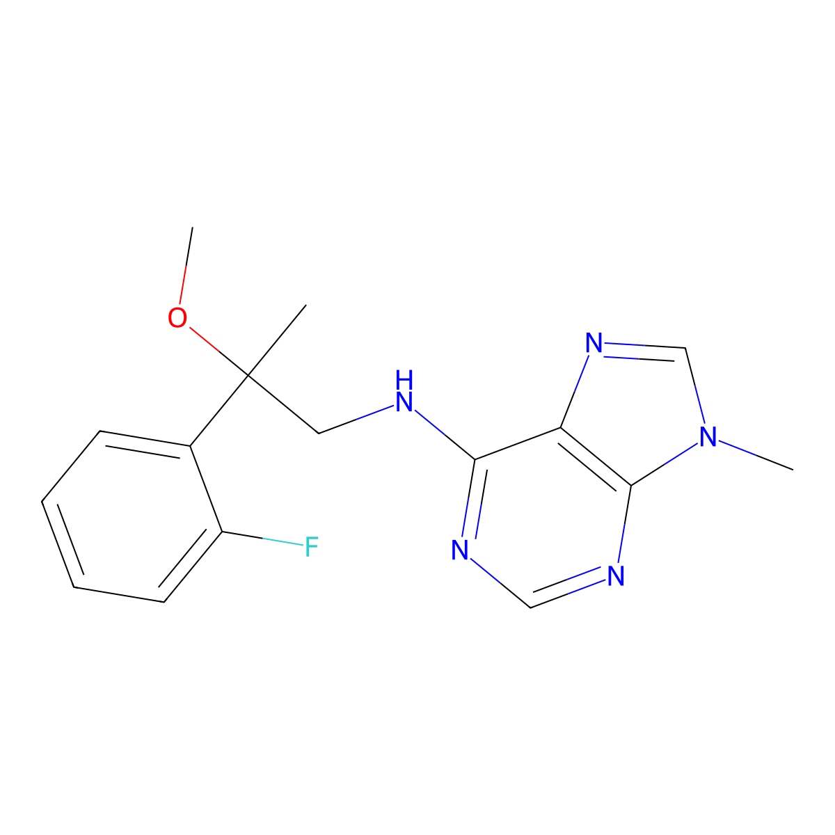N-[2-(2-fluorophenyl)-2-methoxypropyl]-9-methyl-9H-purin-6-amine molecular structure, CAS 2380088-24-2