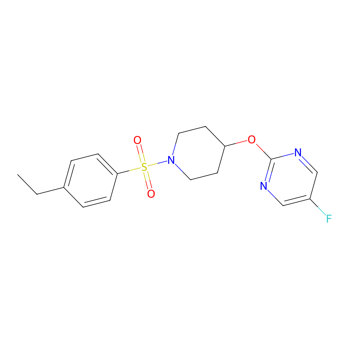 2-{[1-(4-Ethylbenzenesulfonyl)piperidin-4-yl]oxy}-5-fluoropyrimidine molecular structure, CAS 2380088-26-4
