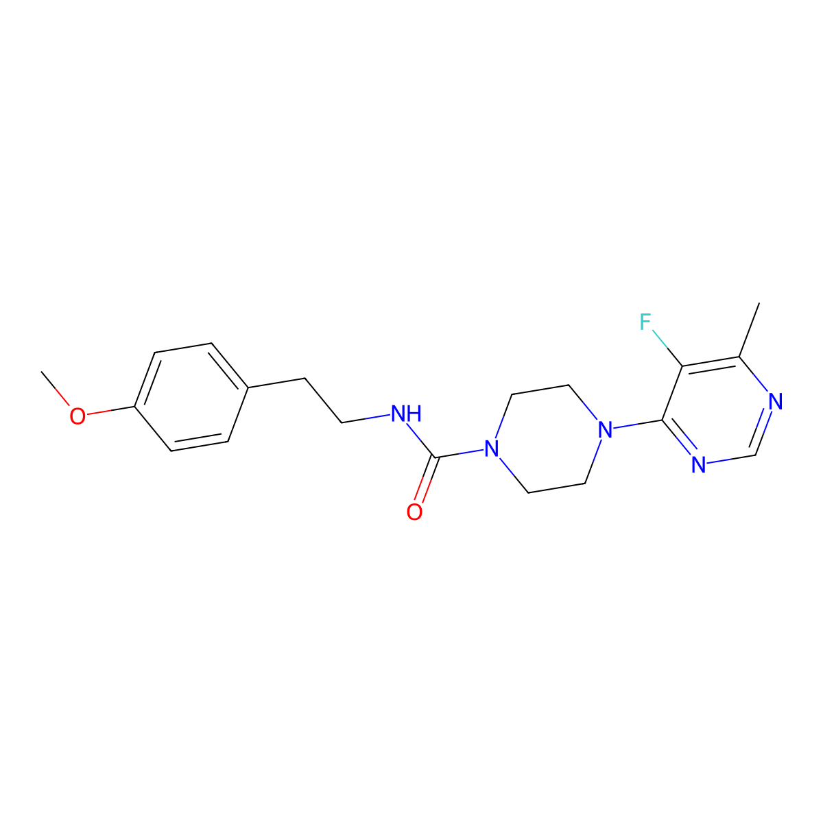 4-(5-Fluoro-6-methylpyrimidin-4-yl)-N-[2-(4-methoxyphenyl)ethyl]piperazine-1-carboxamide molecular structure, CAS 2380088-33-3