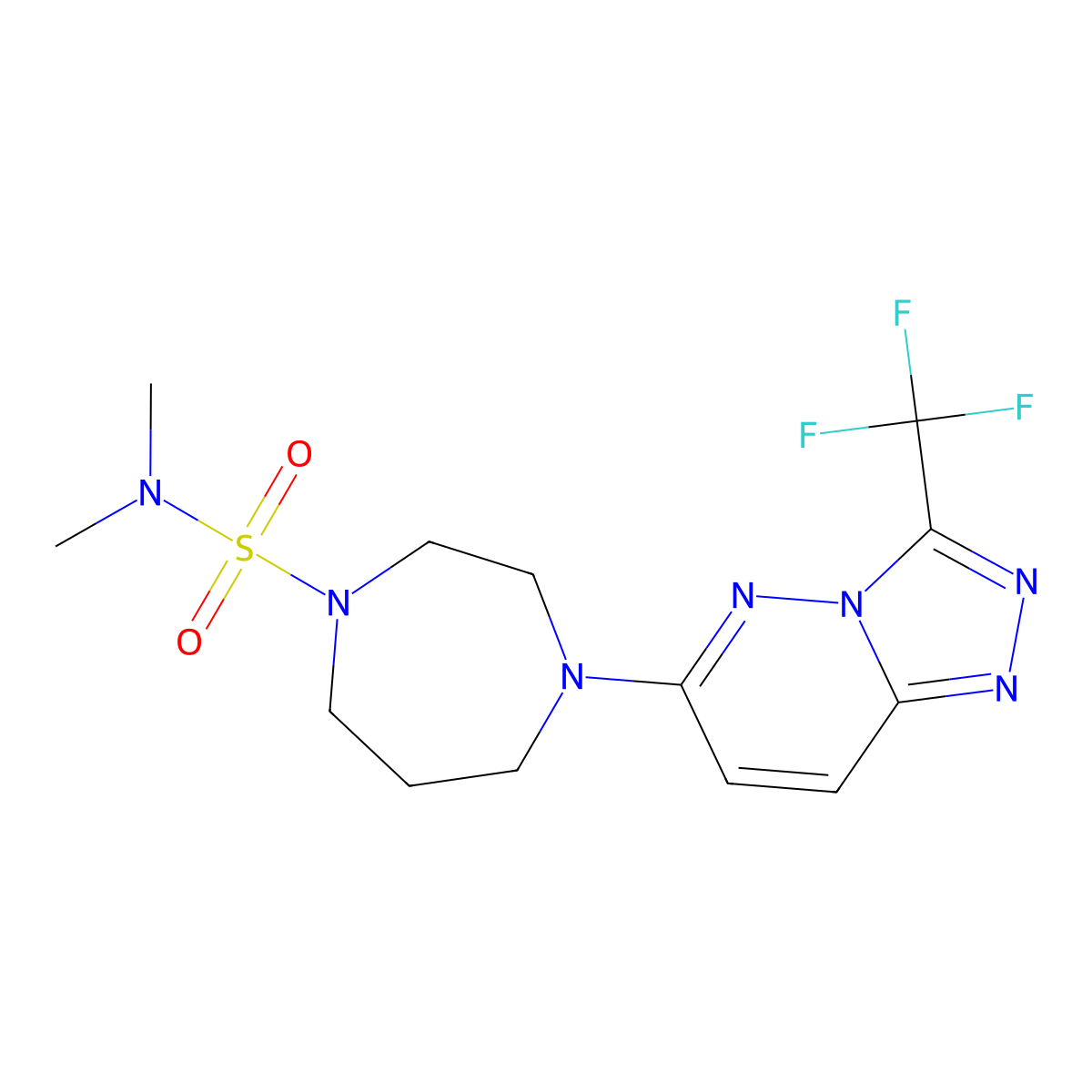 N,N-Dimethyl-4-[3-(trifluoromethyl)-[1,2,4]triazolo[4,3-b]pyridazin-6-yl]-1,4-diazepane-1-sulfonamide molecular structure, CAS 2380088-42-4