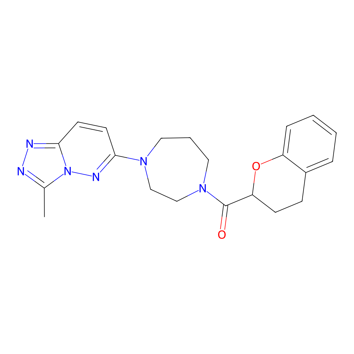 1-(3,4-dihydro-2H-1-benzopyran-2-carbonyl)-4-{3-methyl-[1,2,4]triazolo[4,3-b]pyridazin-6-yl}-1,4-diazepane molecular structure, CAS 2380088-44-6