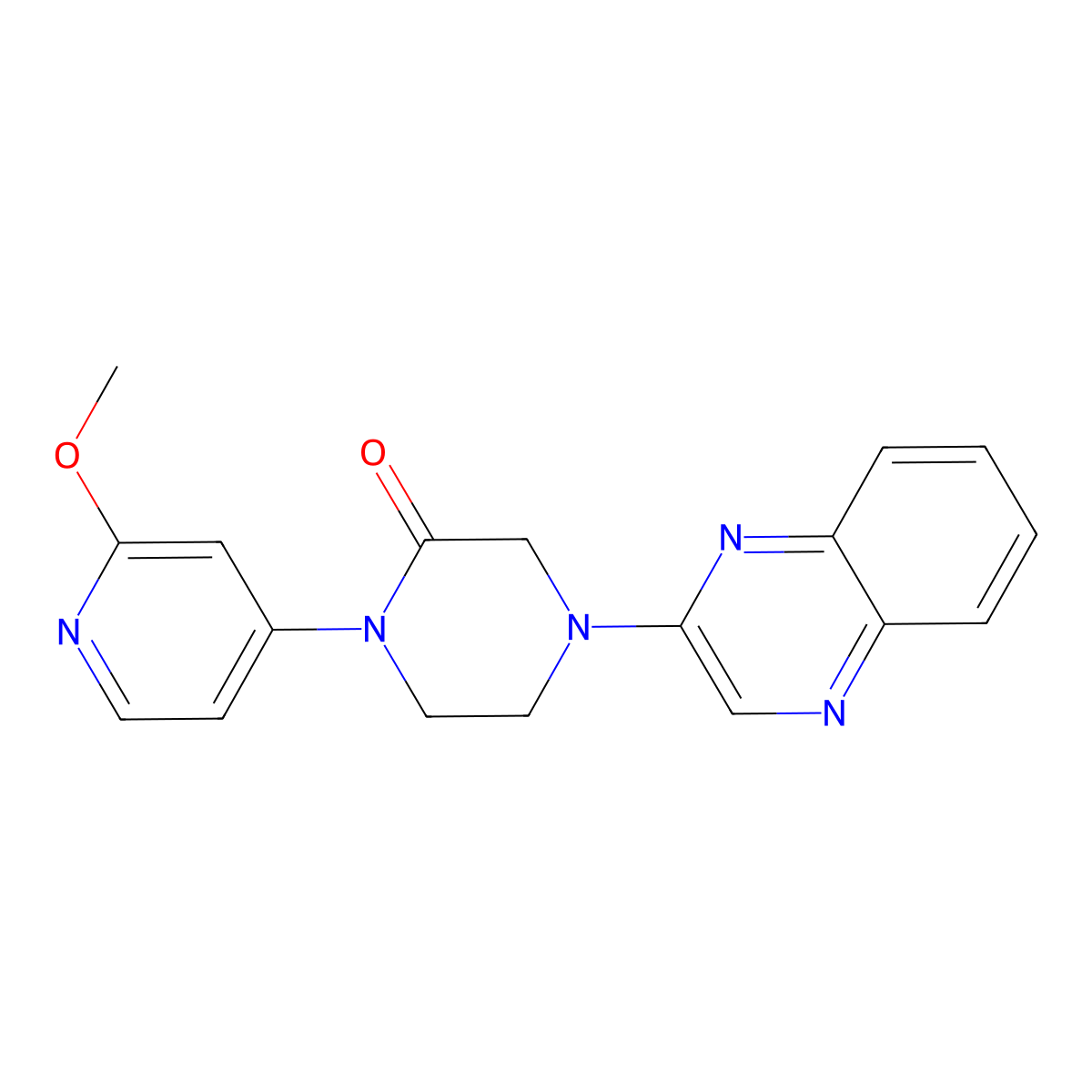 1-(2-Methoxypyridin-4-yl)-4-(quinoxalin-2-yl)piperazin-2-one molecular structure, CAS 2380088-66-2