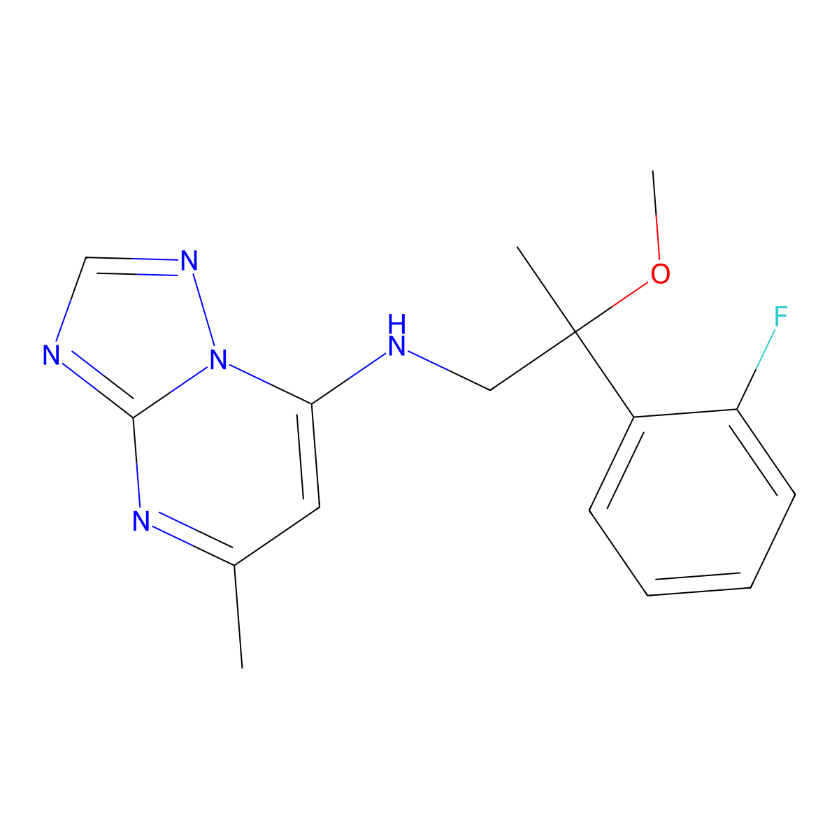 N-[2-(2-Fluorophenyl)-2-methoxypropyl]-5-methyl-[1,2,4]triazolo[1,5-a]pyrimidin-7-amine molecular structure, CAS 2380088-71-9