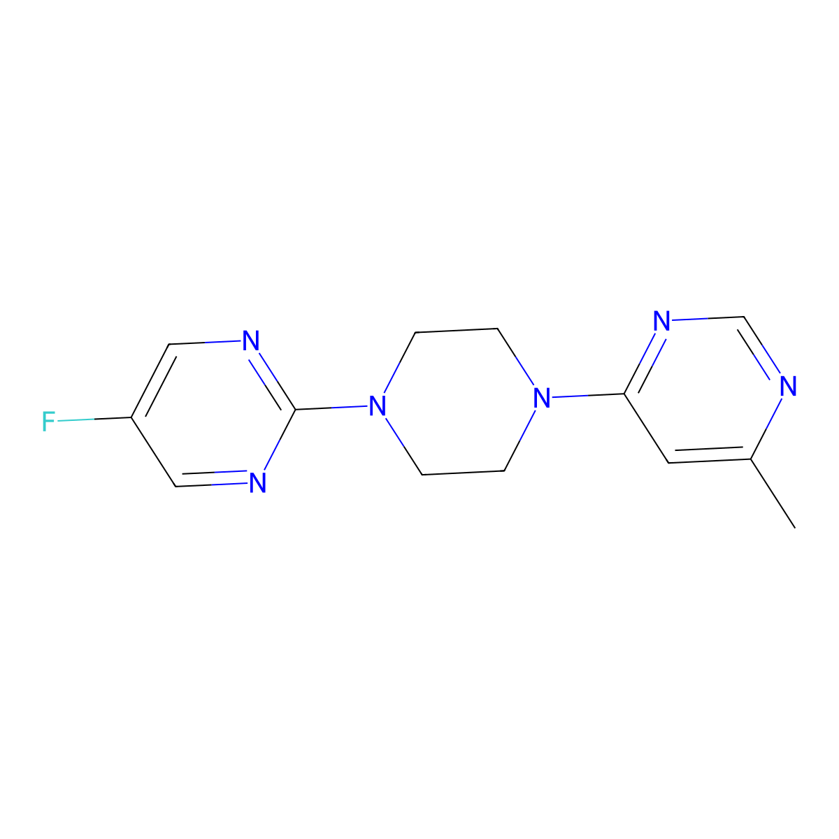 4-[4-(5-Fluoropyrimidin-2-yl)piperazin-1-yl]-6-methylpyrimidine molecular structure, CAS 2380088-77-5