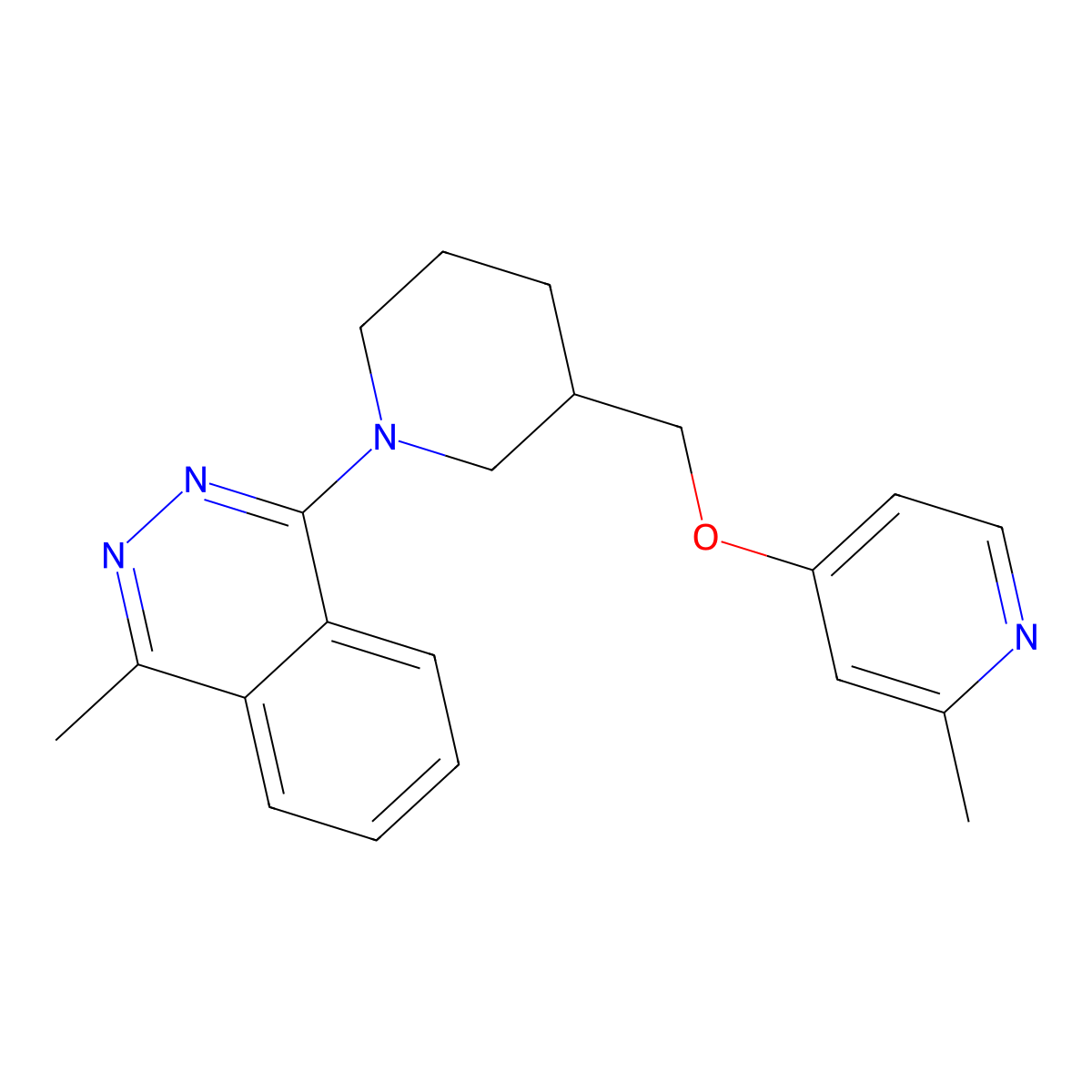 1-Methyl-4-(3-{[(2-methylpyridin-4-yl)oxy]methyl}piperidin-1-yl)phthalazine molecular structure, CAS 2380088-85-5
