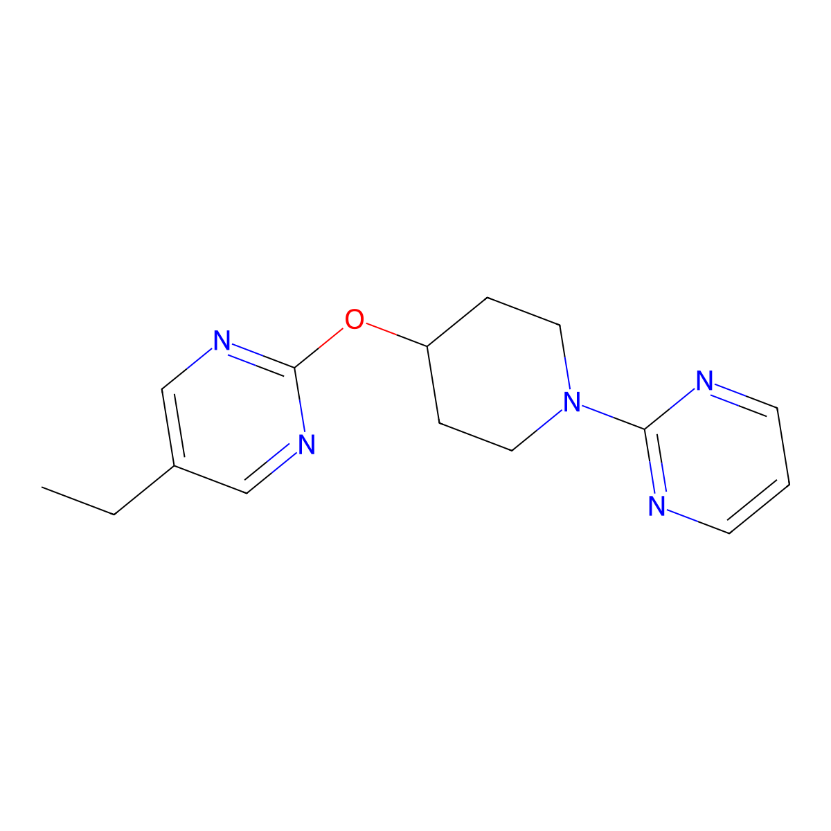 5-Ethyl-2-{[1-(pyrimidin-2-yl)piperidin-4-yl]oxy}pyrimidine molecular structure, CAS 2380088-93-5